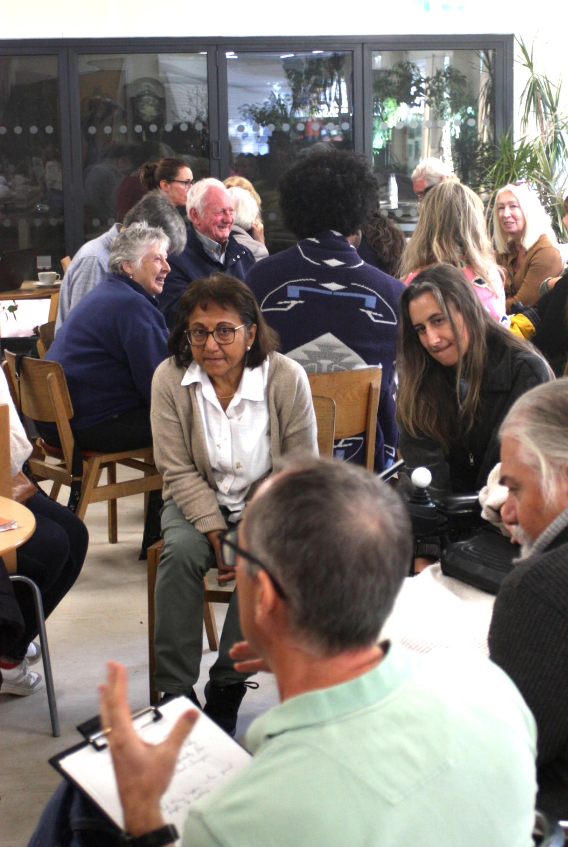 Locals discuss the screening at Yourspace Sutton